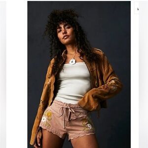 Free People Bali HoneyBuzz Suede Shorts